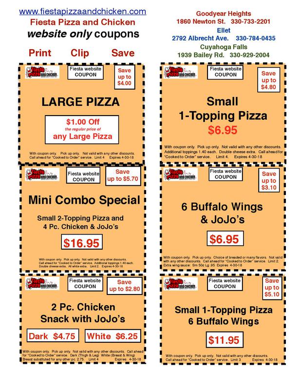 Fiesta pizza coupons